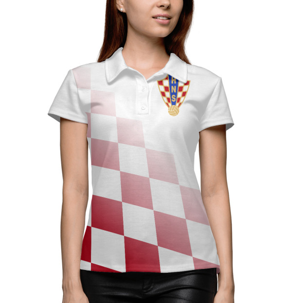 Женское поло с изображением Хорватия цвета Белый