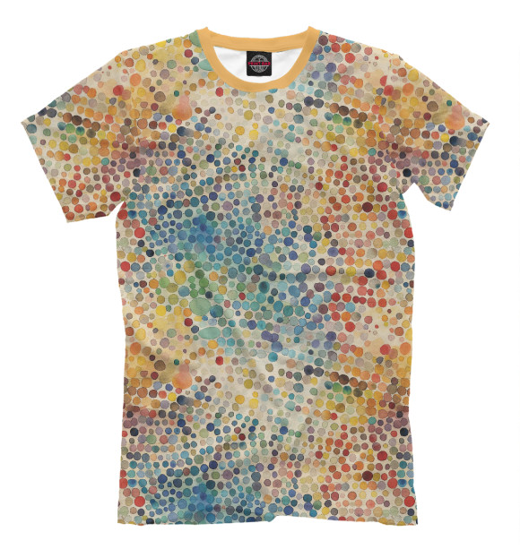 Мужская футболка с изображением Разноцветный горох цвета Белый