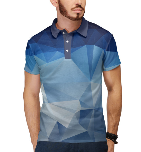 Мужское поло с притом Polygonal цвета Белый Мужское поло с изображением Polygonal цвета Белый