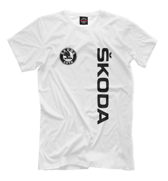 Футболка для мальчиков с изображением Skoda цвета Белый