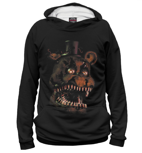 Мужское худи с изображением Five Nights At Freddy's цвета Белый