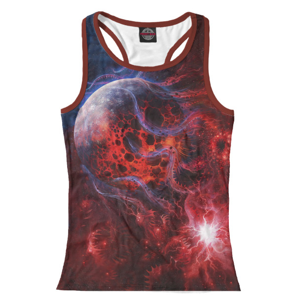 Женская майка-борцовка с изображением Космос цвета Белый