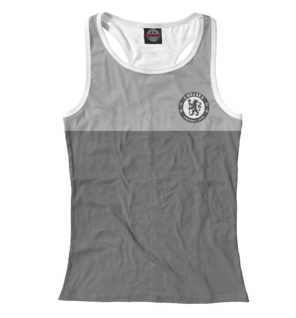 Женская майка-борцовка с изображением FC Chelsea Grey Collection цвета Белый
