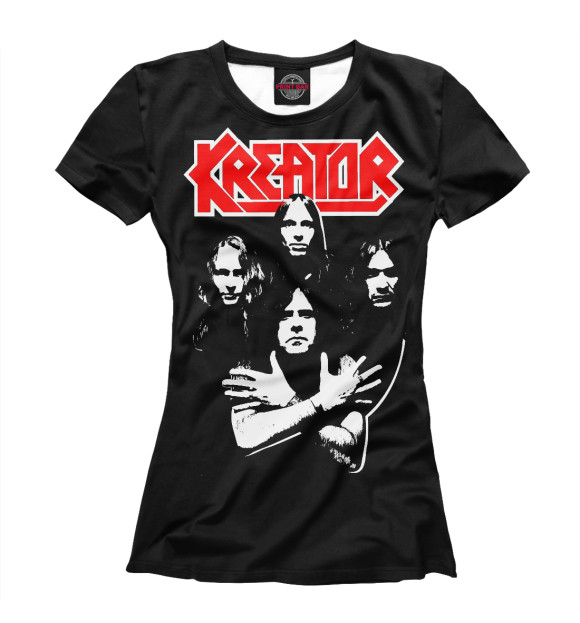 Футболка для девочек с изображением Kreator thrash metal band цвета Белый