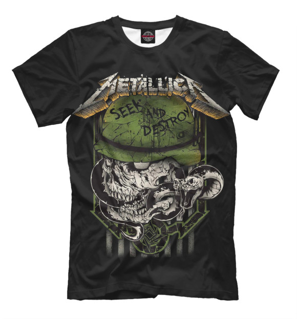 Мужская футболка с изображением Metallica Seek and Destroy цвета Черный