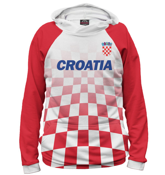 Мужское худи с изображением Сборная Хорватии цвета Белый