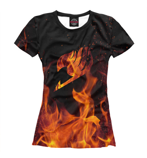 Женская футболка с изображением Fairy Tail Fire цвета Белый