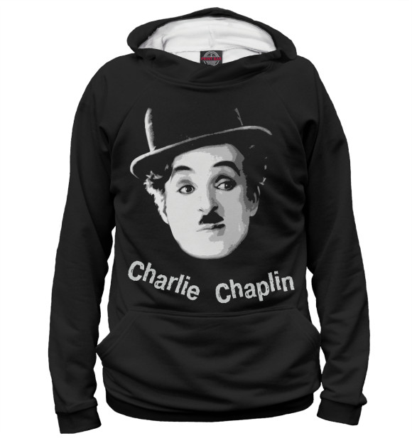 Мужское худи с изображением Charlie Chaplin цвета Белый