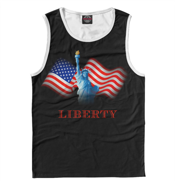 Мужская майка с изображением LIBERTY цвета Белый