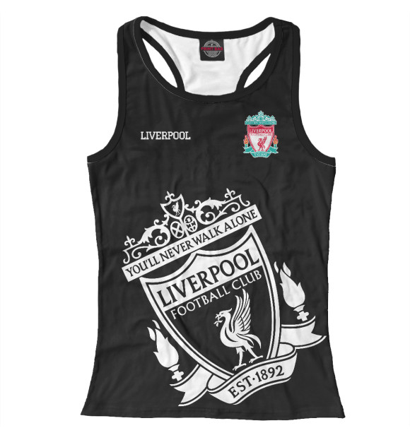 Женская майка-борцовка с изображением Liverpool цвета Белый