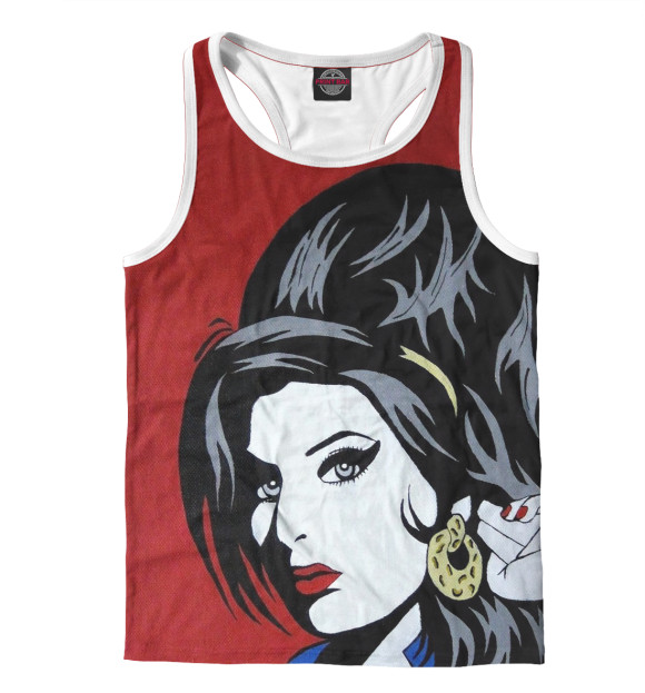 Мужская майка-борцовка с изображением Amy Winehouse цвета Белый