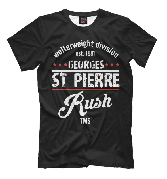 Мужская футболка с изображением Georges St-Pierre цвета Черный