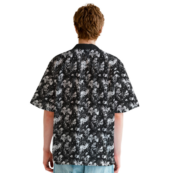 Мужская гавайская рубашка с изображением Камуфляж пиксельный цвета Белый