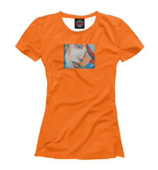 Женская футболка Портрет девушки в стиле поп арт