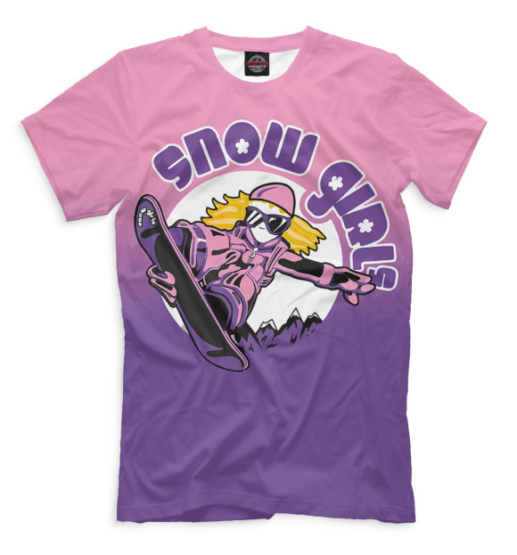 Мужская футболка с изображением Snow Girls цвета Серый