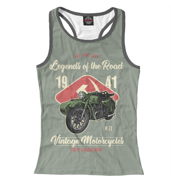 Женская майка-борцовка с изображением М-72 цвета Белый