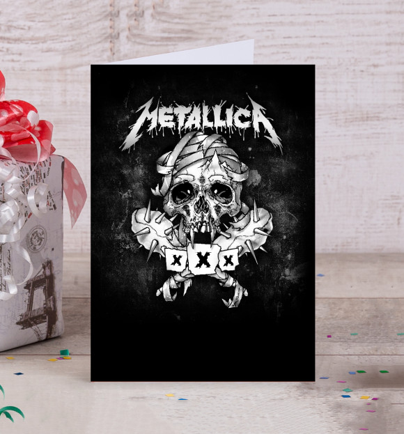 Открытка с изображением Metallica цвета Белый