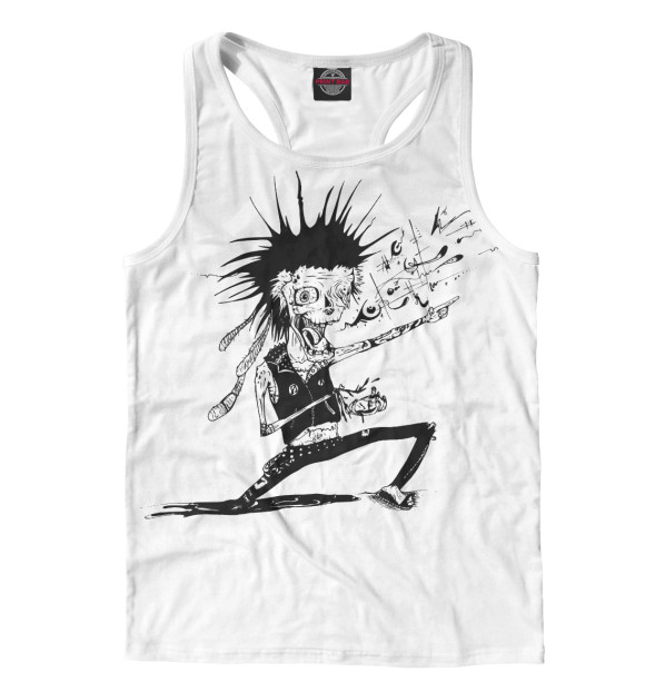 Мужская майка-борцовка с изображением Punk цвета Белый