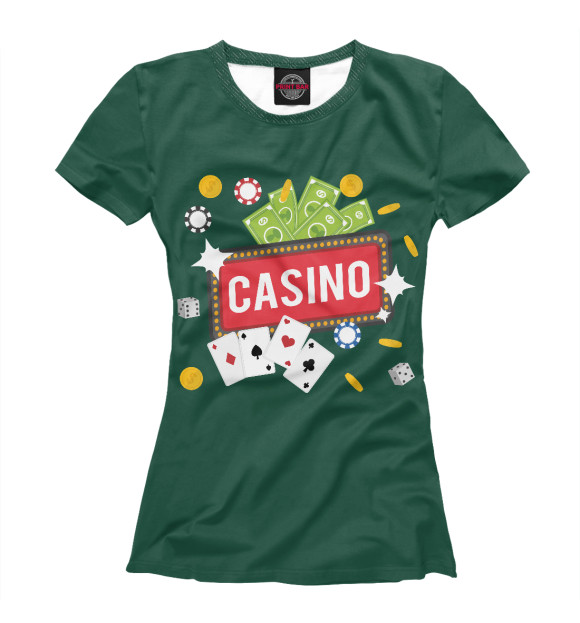 Женская футболка с изображением Казино цвета Белый
