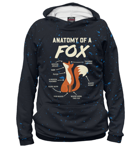 Мужское худи с изображением Anatomy Of A Fox цвета Белый