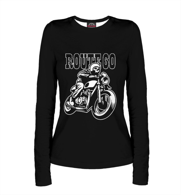 Женский лонгслив с изображением Трасса 60 цвета Белый