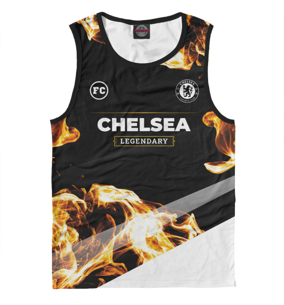 Мужская майка с изображением Chelsea Sport Fire цвета Белый