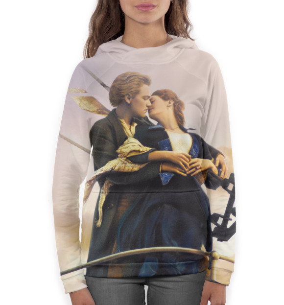 Женское худи с изображением Титаник цвета Белый