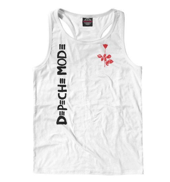 Мужская майка-борцовка с изображением Depeche Mode цвета Белый