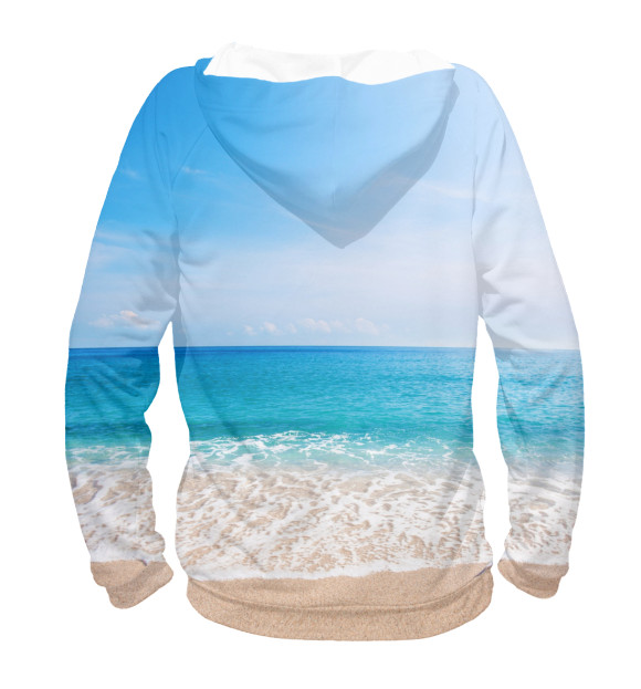 Мужское худи с изображением Фантастический пляж цвета Белый