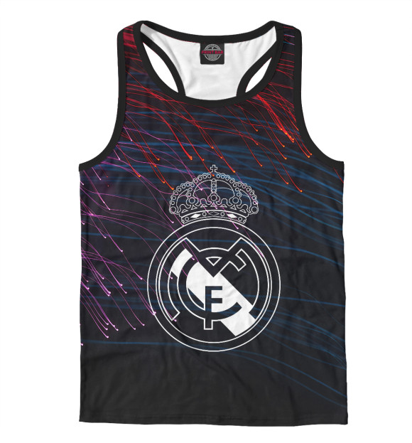 Мужская майка-борцовка с изображением Real Madrid цвета Белый