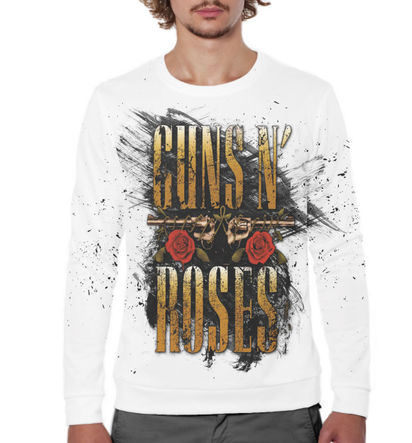 Мужской свитшот с изображением Guns N' Roses цвета Белый