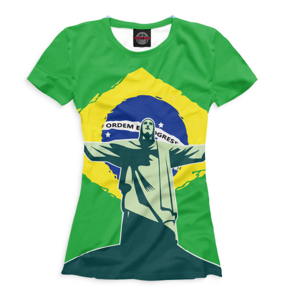 Футболка для девочек с изображением Бразилия цвета Белый