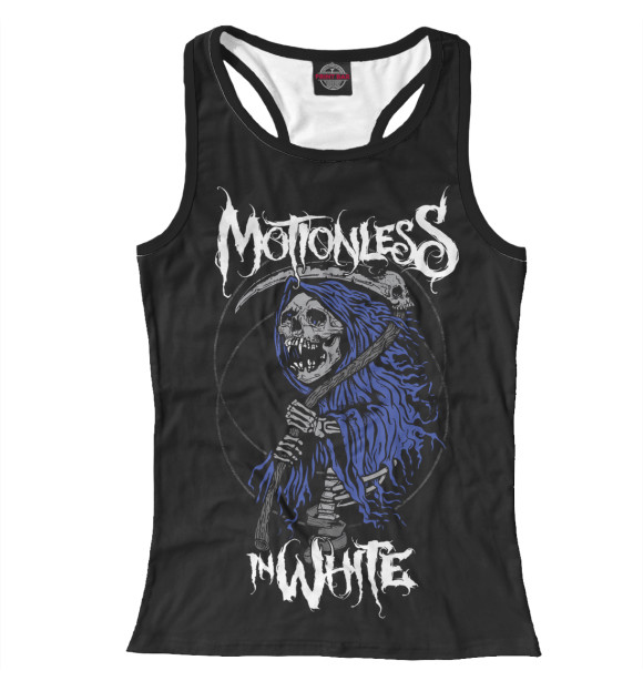 Женская майка-борцовка с притом Motionless In White цвета Белый Женская майка-борцовка с изображением Motionless In White цвета Белый