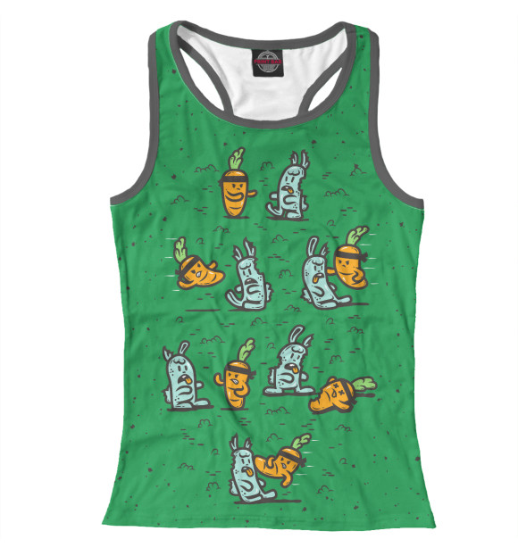 Женская майка-борцовка с изображением Боевая морковь цвета Белый