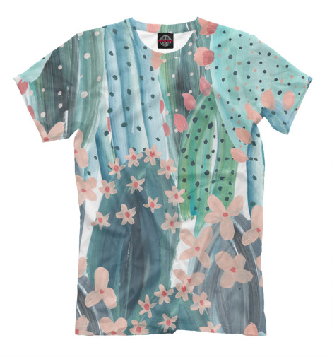 

Футболки Print Bar, Серый, Цветущий кактус