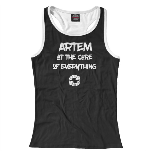 Женская майка-борцовка с изображением ARTEM NAME цвета Белый