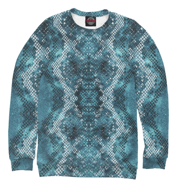 Женский свитшот с изображением Piton blue цвета Белый