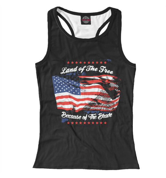 Женская майка-борцовка с изображением США цвета Белый