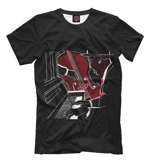 Мужская футболка с изображением Jazz Night цвета Черный