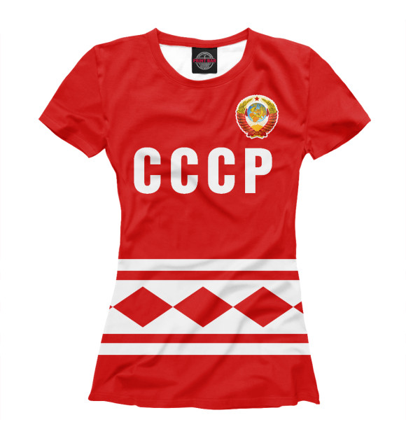 Футболка для девочек с изображением СССР цвета Белый