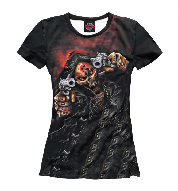 Женская футболка с изображением Five Finger Death Punch цвета Белый