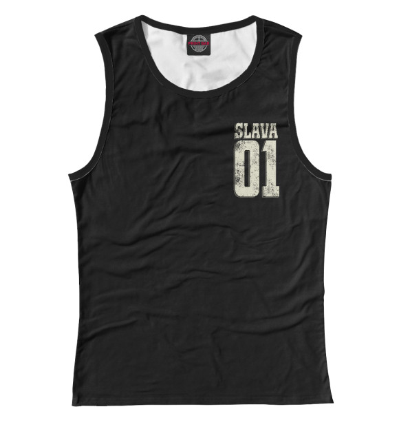 Женская майка с изображением Слава 01 цвета Белый