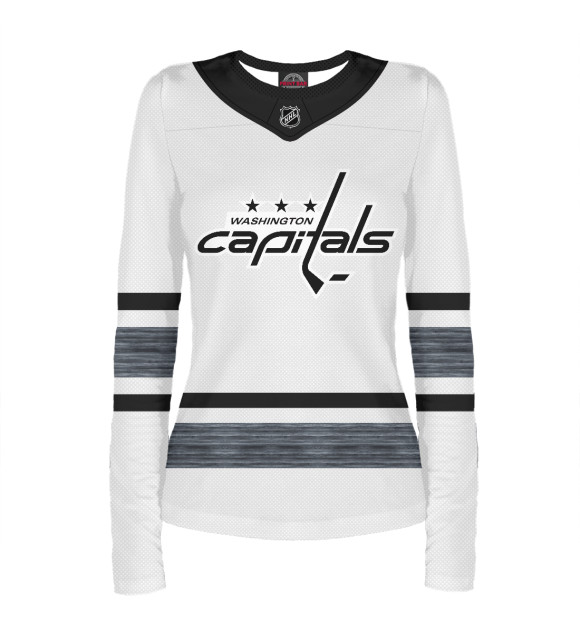 Женский лонгслив с изображением Washington Capitals Форма Бонусная 2019 цвета Белый