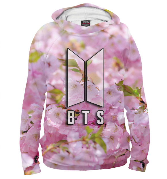 Мужское худи с изображением BTS цвета Белый