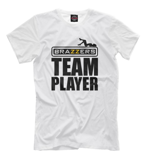 Мужская футболка с изображением BRAZZERS team player цвета Молочно-белый
