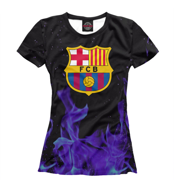 Женская футболка с изображением Barcelona Fire цвета Белый