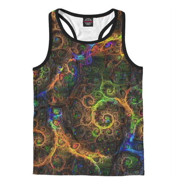 Мужская майка-борцовка с изображением Psy roll цвета Белый