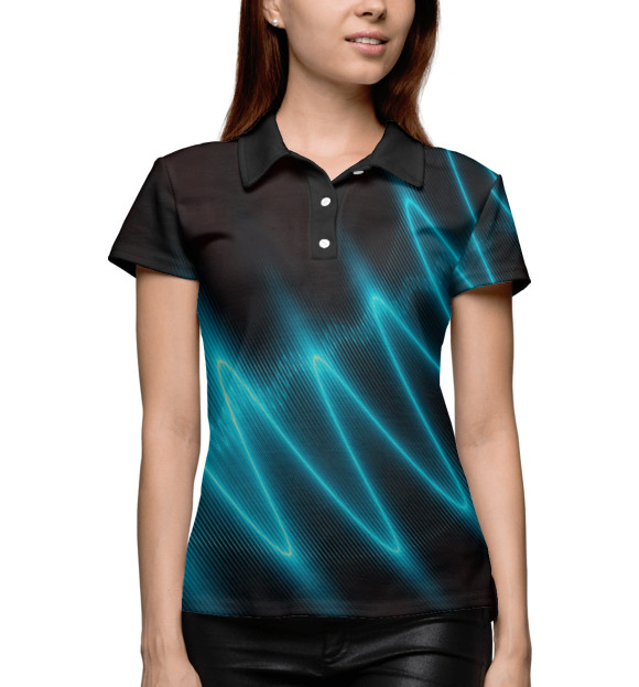 Женское поло с изображением Молния цвета Белый