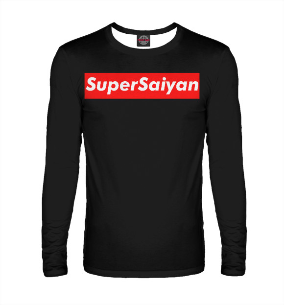 Мужской лонгслив с изображением Super Saiyan цвета Белый