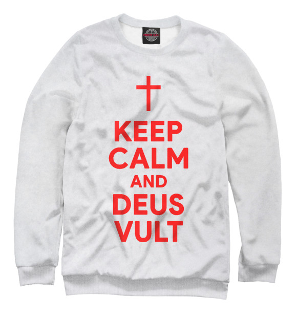 Свитшот для мальчиков с изображением Deus Vult цвета Белый